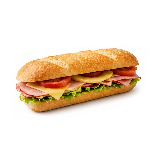 Bocadillo jamón y queso cheddar